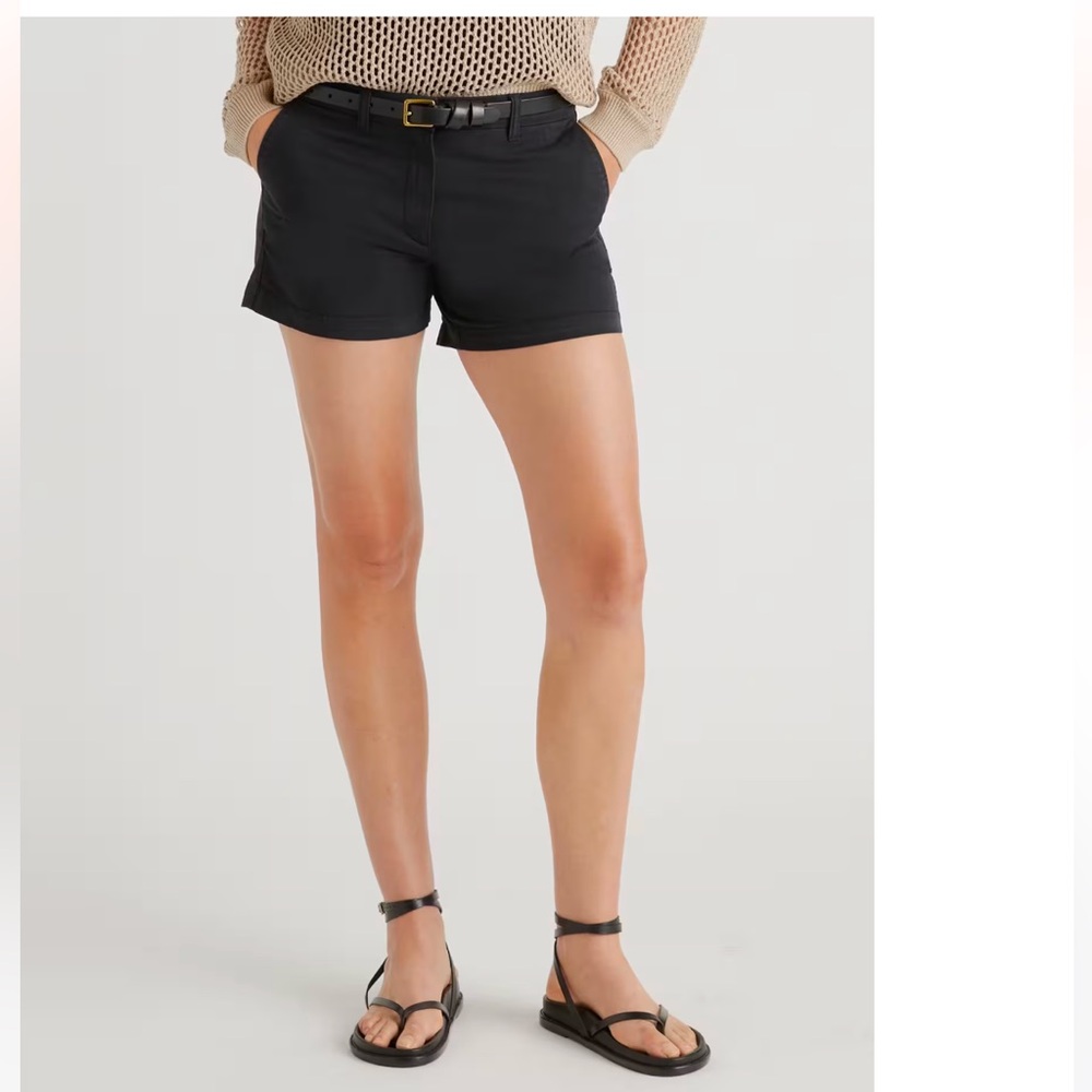 Quince Organic Stretch Chino Shorts Black Sz 4 Black